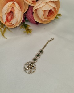 Round Floral Forehead Headpiece l Kundan Maang <b>Tikka</b> Wholesale Micro Pave Stone Studded tika Forehead Headpiece Bridal <b>Jewellery</b> - Product Image 4