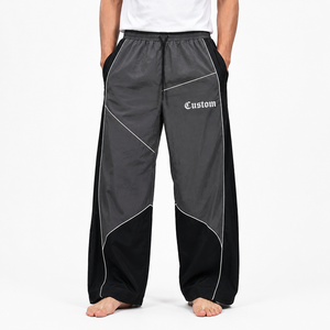 Men's Lightweight Polyester/Nylon Technical Track <b>Pants</b> Reflective <b>Line</b> Design Adjustable Hem Performance Outdoor Casual Wide - Product Image 3