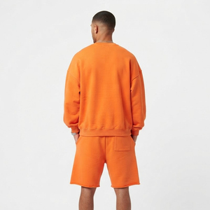 Ensemble de survêtement baggy pour homme, col rond, coupe ample, décontracté, deux pièces, épaules tombantes, 530 GSM, pour l'hiver, tenue de sport - Product Image 2