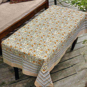 Sanvi K Handicrafts - Mantel Premium con Estampado de Girasoles, 100% Algodón, Impresión a Mano con Bloques - Product Image 4