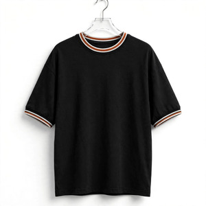 Camiseta de Hombre con Cuello Redondo y Manga Raglán Extra Grande, Color Personalizado, Ribete Frontal en Contraste, Tejido de Punto, Color Sólido, 100% Algodón, Corte Regular - Product Image 1