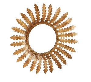The <b>Metal</b> Wave Round Iron Metallic Wire Frame Wall <b>Mirror</b> with 7.0mm Thickness Handmade Modern Wall Decoration - Product Image 3