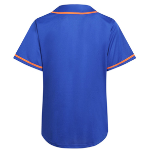 <b>Boys</b> Blue Short Sleeve Soccer Jersey Turn-down Collar Moisture Wicking Solid Color Polyester Sport Apparel Regular Fit - Product Image 1
