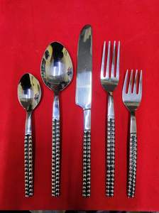 Factory Supply Customised Metal Cutlery <b>Set</b> Designer Handle Mirror Polish Cutlery <b>Set</b> Modern Stainless Steel Dishwasher Safe - Product Image 3