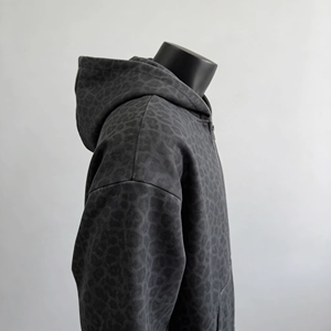 Sudadera con Capucha Personalizada de Alta Calidad, 100% Algodón, 400 g/m², Estampado Gráfico de Leopardo/Guepardo, con Cierre, para Hombre - Product Image 3