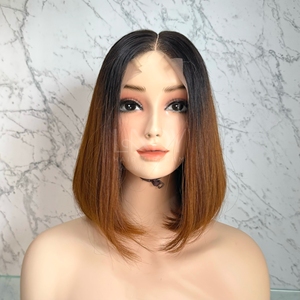 Perruque de Cheveux Humains avec Fermeture en Dentelle HD, Vrais Cheveux Vietnamiens, Couleur Bob - Product Image 2