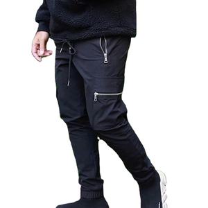 กางเกงลำลองขายาวสำหรับผู้ชายกางเกงขาบานผ้าฝ้าย100% กางเกงลำลองผ้าคอตตอนสีดำน้ำตาลสีขาวสำหรับใส่ตามท้องถนน - Product Image 5