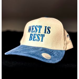 West Is Best Cappellini da baseball in velluto a coste blu - Product Image 1