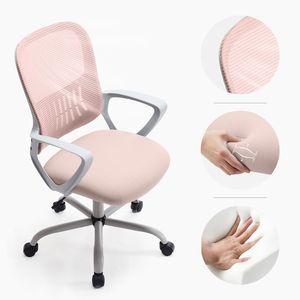 Chaise de bureau ergonomique en PU avec support lombaire pour bureau à domicile, capacité de 250 lb, rose - Product Image 5