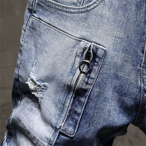 Shorts en jean décontractés pour hommes, couleur unie, 100% haute qualité, respirants, écologiques, séchage rapide, vente en gros - Product Image 4