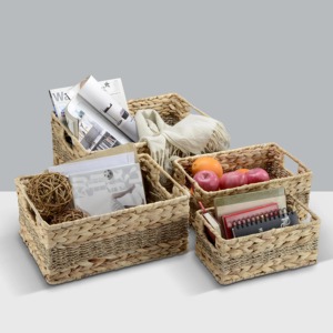 Juego de 4 Cestas de Almacenamiento de Mimbre Hechas a Mano, Cestas de Almacenamiento Hechas a Mano al por Mayor, Ecológicas, Hechas en Vietnam - Product Image 1