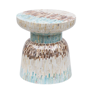 Table basse de luxe personnalisée en nacre, incrustée à la main par des artisans, design bohème, meuble durable et écologique du Vietnam - Product Image 2