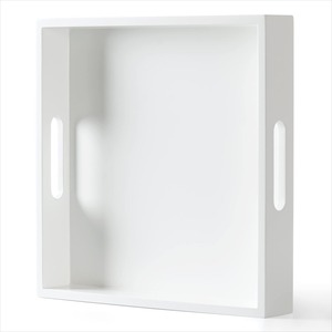 White Wooden Serving Tray With Handles <b>Square</b> Countertop Organizer Decorative Tray For <b>Kitchen</b> & Bathroom At Export Wholesaler - Product Image 2