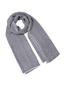 Bufanda Gris de Lujo para Mujer con Diseño Zigzag, Mezcla de Lana y Acrílico, 28x80 Pulgadas, Hecha a Mano, Cómoda, Chal de Fibra Premium para Invierno - Product Image 5
