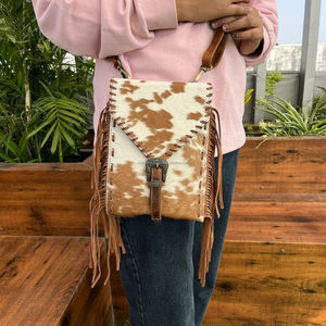 Hot Selling Luxury Designer Cowhide Buckle Fringe Purse Famous Brands Genuine Leather Crossbody Bag for Women's Western Handbags - Product Image 2