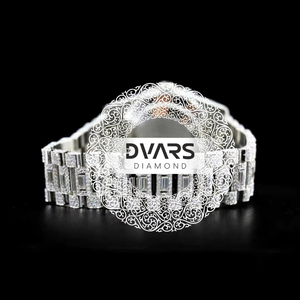 นาฬิกาข้อมือเพชรควอตซ์คริสตัลแซฟไฟร์พรีเมียม สี D ระดับความสะอาด VVS1 โมอิสซาไนต์ ตัวเรือนอัลลอยด์ กลไกความแม่นยำสูง หรูหรา ทันสมัย - Product Image 2