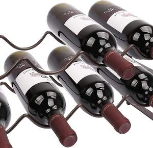 Modern Metal Countertop Wine <b>Rack</b> Stylish <b>Bottle</b> Holder Space-Saving Wine <b>Storage</b> Organizer - Product Image 5