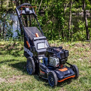 Tondeuse autoportée industrielle télécommandée à essence monocylindre avec lame en acier 16HP, zéro-turn, 28V, 1000mm, 452cc, avec bac de ramassage - Product Image 6