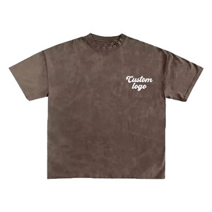 Conjunto de Camiseta y Pantalones Cortos Personalizados de Fábrica, Bajo MOQ, Alta Calidad, 100% Algodón, Tejido Grueso, Logotipos Impresos con Efecto Desgastado por el Sol - Product Image 2