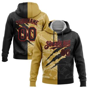 Sudadera con Capucha Personalizada para Hombre con Nombre y Número, Diseño de Bloques de Color, Sublimación, Poliéster, Ropa Deportiva Informal de Otoño - Product Image 3