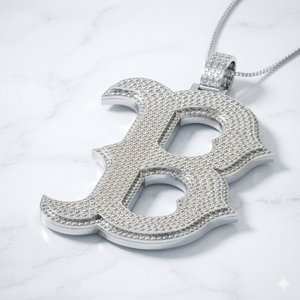 Colgante de Letra del Alfabeto de Gran Tamaño, Joyería Hip Hop, Plata Sólida 925 con Baño de Rodio, Diamante Moissanita, Inicial con Incrustaciones de Diamantes, para Fiesta - Product Image 1