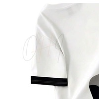 T-shirt à manches courtes pour homme, col rond, coupe ample, tissu tricoté, détails contrastés, 100% coton, séchage rapide
