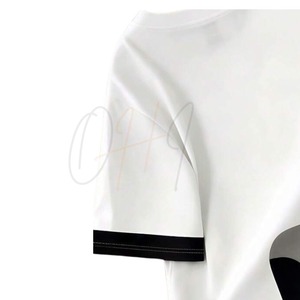 เสื้อยืดแขนสั้นผู้ชาย คอโอ ทรงหลวม สไตล์ลำลอง ผ้าถัก แต่งขอบตัดสี 100% ผ้าฝ้าย แห้งเร็ว - Product Image 6