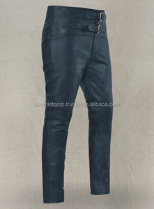 Pantalon en cuir décontracté pour homme de haute qualité, style western américain, en cuir de vache véritable, taille haute, coupe droite, noir, imperméable, séchage rapide - Product Image 5