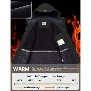 Abrigos de Invierno para Hombre 2025, Chaqueta de Esquí Impermeable con Capucha, Cortavientos Cálido para Invierno - Product Image 4