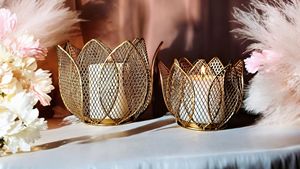 Mesh Candle holder, Candle Pillar Holder, Votive Holder, Decorative Candle Holder, Candle holder for Gifting, Candle <b>Stand</b> - Product Image 6