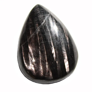 Aamna Gems Natural Hand Carved Flash Hypersthene Gemstone Oval Cut <b>Black</b> <b>Polished</b> Third Party Certified for Pendant Jewelry - Product Image 5
