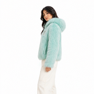 High Quality <b>Fluffy</b> Full Zipper <b>Jacket</b> Winter Streetwear Casual Outerwear Unisex Regular Fit Men's Cotton <b>Fleece</b> Hoodies USA - Product Image 5