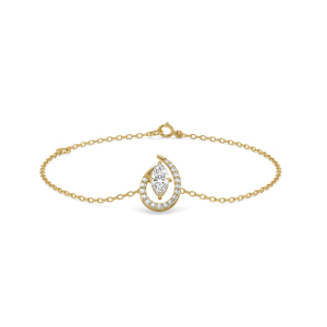Bracelet de luxe pour femme plaqué or 18 carats avec diamants taille marquise et maillons goutte d'eau, idéal pour le quotidien - Product Image 1