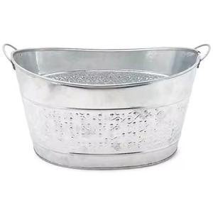 Bañera Decorativa de Metal para Bebidas Frías, Cubo Enfriador de Acero Inoxidable para Fiestas, Enfriador de Vino y Cerveza, para Bodas - Product Image 1