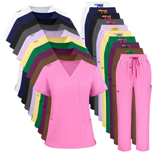 Uniforme Médico de Spa y Manicura al por Mayor OEM: Blusa con Cremallera y Cuello en V y Pantalones de Pierna Recta para Enfermería - Product Image 3