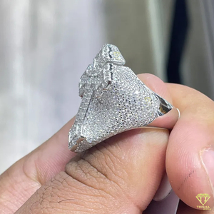 Premium Hip Hop Lab Grown Diamond Cross <b>Ring</b> For <b>Men</b> White Gold Jewelry - Product Image 2