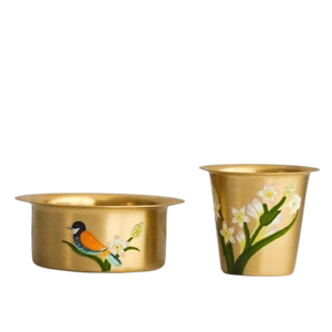 Ensemble de tasses à café en cuivre réutilisables Dabara 200 ml, design traditionnel, style sud-indien - Product Image 3