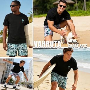 Tenues d'été pour hommes en 2 pièces, tenue de vacances à la plage, ensemble t-shirt et short imprimé noix de coco hawaïen - Product Image 5