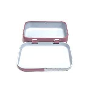 Tin <b>Box</b> Rectangle Hinge <b>Metal</b> Storage Case with Design Pink and Blue Color Lacquered Surface Offset Printing for Mystery <b>Box</b> - Product Image 5