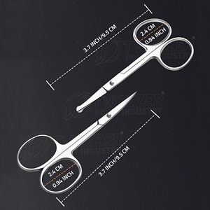 Tijeras para dar forma a las cejas, antipolvo, ergonómico, japonés, de acero inoxidable, punta redonda y curva, recortador de pelo para la nariz - Product Image 1