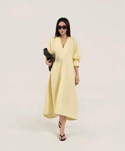 Women's Oversized Loose Fit Pregnancy Maternity Maxi Dress Casual Outwear Breathable Lightweight Woven 100% Cotton V-neck - Product Image 1
