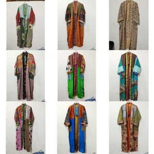 Indian assorted Silk Japanese Kimono Women's Elegant Summer <b>Robe</b>-Comfortable Soft Breathable 100% Silk Bridal <b>Beach</b> Cover-up - Product Image 1