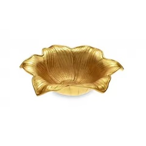 Bol à fruits secs en métal contemporain, finition design, plat décoratif pour en-cas, vaisselle de luxe, article cadeau - Product Image 1