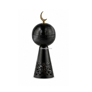 Brass Incense <b>Burner</b> with Crescent Moon Top Hand-made Religious Decor All-Season Use - Product Image 3