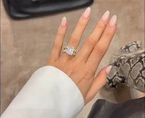 New Design 925 Sterling <b>Silver</b> 4.5 Carat <b>Emerald</b> Cut Moissanite Diamond Wedding Engagement <b>Ring</b> Gold Plated D Color& VVS Clarity - Product Image 2
