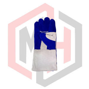 Gants de soudage en cuir bleu, résistants aux déchirures, ignifuges, anti-chaleur, anti-coupures, 14 pouces, sans silicone, pour soudeurs, travaux de barbecue, TIG MIG - Product Image 2