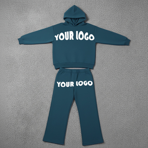 Custom Logo Women Tracksuit Blank Casual <b>Zip</b> Hoodies and Sweatpants 2 Piece Sets for Women Apparel Clothing Manufacturers - Product Image 1
