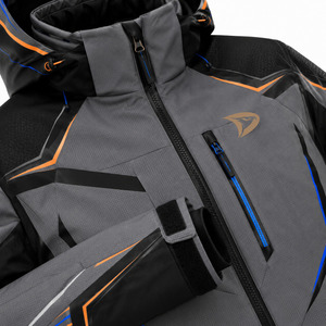 Veste de ski pour homme, gris et noir, à blocs de couleur, à capuche, imperméable, isolée synthétiquement, Gore-Tex, fermeture éclair - Product Image 6