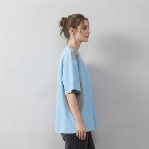 เสื้อยืดโอเวอร์ไซส์ผู้หญิงแบบสั่งทำพิเศษ แขนสั้น คอกลม ทรงหลวม พิมพ์ลายบล็อกสี ผ้าฝ้าย 100% ระบายอากาศได้ดี ความยาวปกติ - Product Image 5