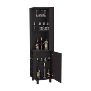 Mobile Bar Angolare in Wengue con Elegante Portabicchieri e Portabottiglie, Arredamento Premium per Bar Domestico - Product Image 5